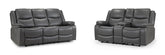 Harald Recliner Grey Leather 3+2