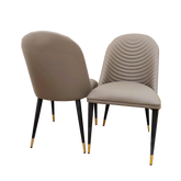 Set of 2 Khaki Alba Leather Dining Chairs