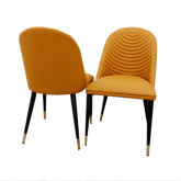 Set of 2 Tan Alba Leather Dining Chairs