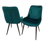 Set of 2 Dido Teal Velvet Dining Chairs