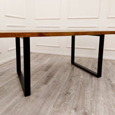 Freya 1.8 Dining Table Solid Light Pine wood with Matt Black Metal Legs