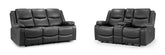 Harald Recliner Black Leather 3+2