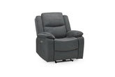 Harald Electric Recliner Sofa Fabric Grey Armchair