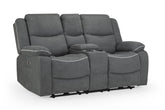 Harald Electric Fabric Grey 2 Seater Recliner Sofa