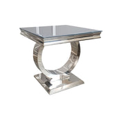 Arriana Grey Glass Lamp Table