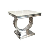 Arriana White Marble Lamp Table