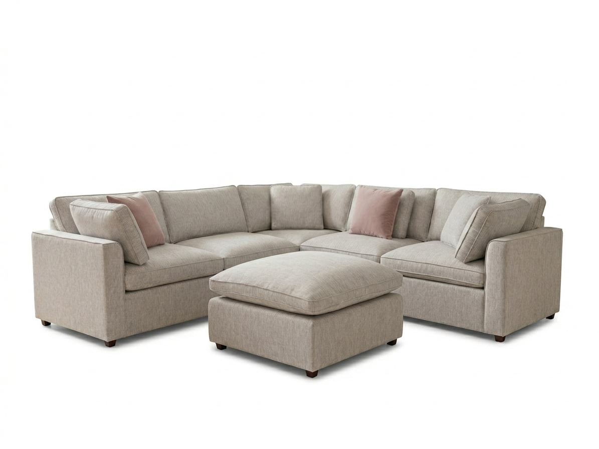 Santorina Fullback Sofa Large Corner With Footstool