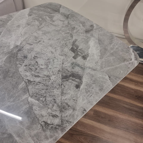 Roma Crystal Grey Marble Dining Table