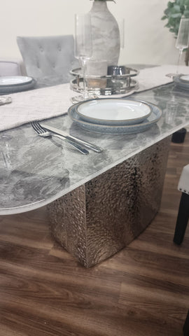 Roma Crystal Grey Marble Dining Table