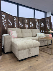 Palermo sectional sofa bed with chaise and pull strap