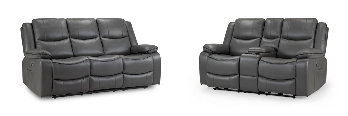 Harald Recliner Grey Leather 3+2