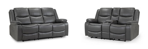 Harald Recliner Grey Leather 3+2