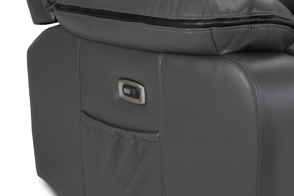Harald Recliner Grey Leather 3+2