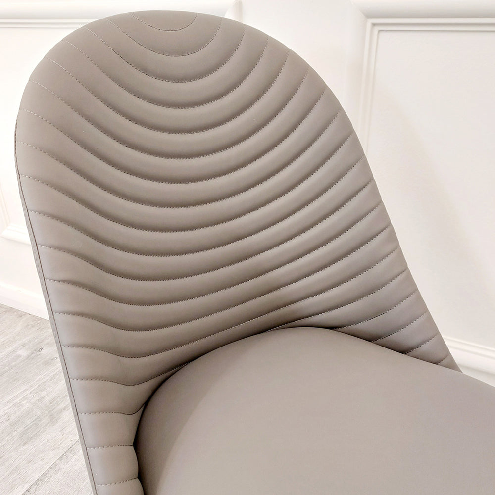 Set of 2  Khaki Alba Leather Dining Chairs