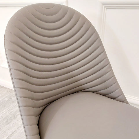 Set of 2  Khaki Alba Leather Dining Chairs