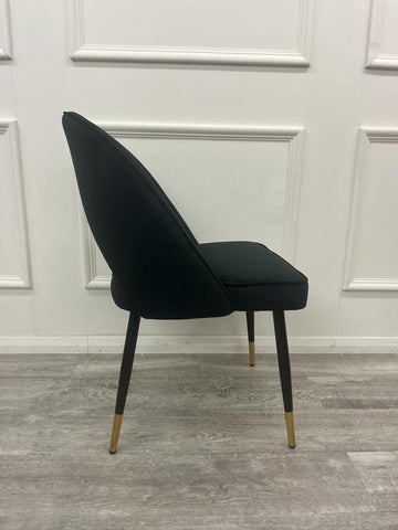 Set of 2 Astra Black Velvet Dining Chairs