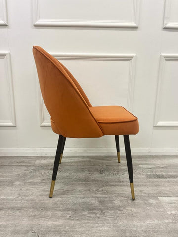 Set of 2 Astra Rust Velvet Dining Chairs