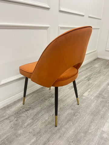 Set of 2 Astra Rust Velvet Dining Chairs