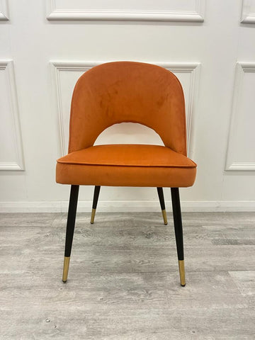 Set of 2 Astra Rust Velvet Dining Chairs