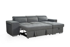 Artemis Universal gray sofa bed extended into a bed