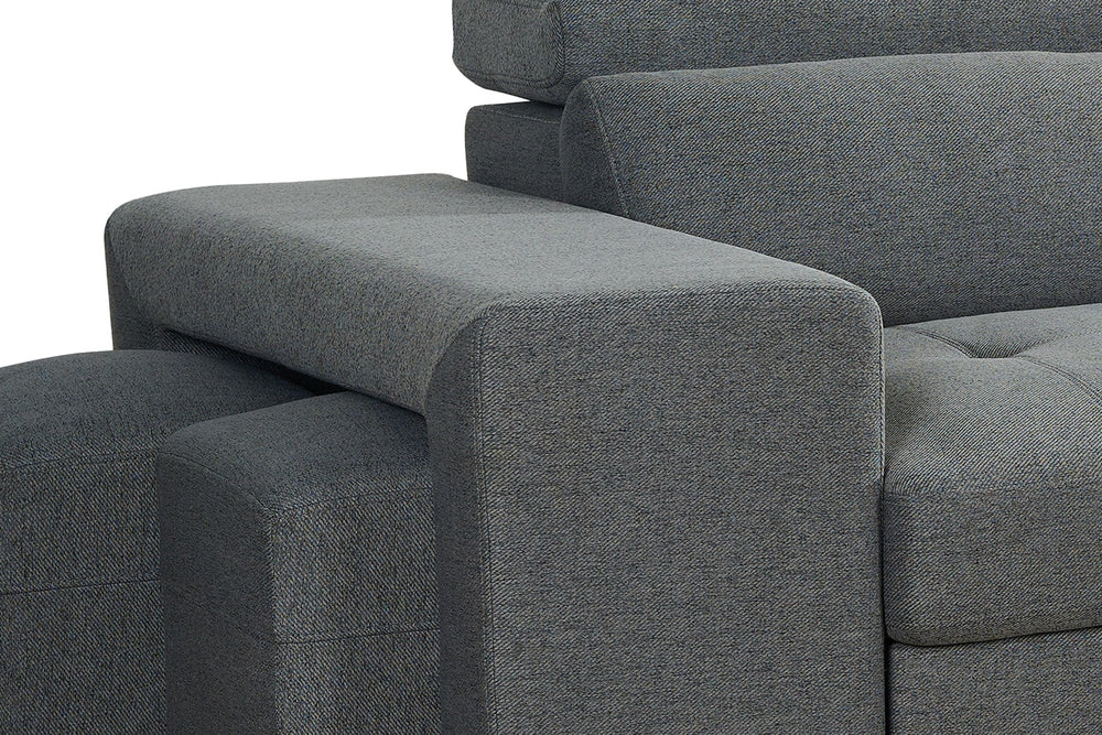Artemis Universal sofa bed close-up of the upholstered armrest and seat