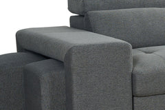Artemis Universal sofa bed close-up of the upholstered armrest and seat