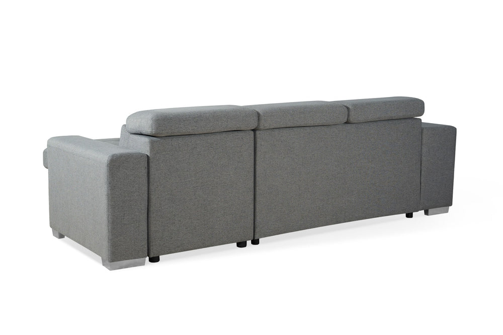 Artemis Universal gray sofa bed, shown from the back