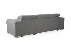 Artemis Universal gray sofa bed, shown from the back