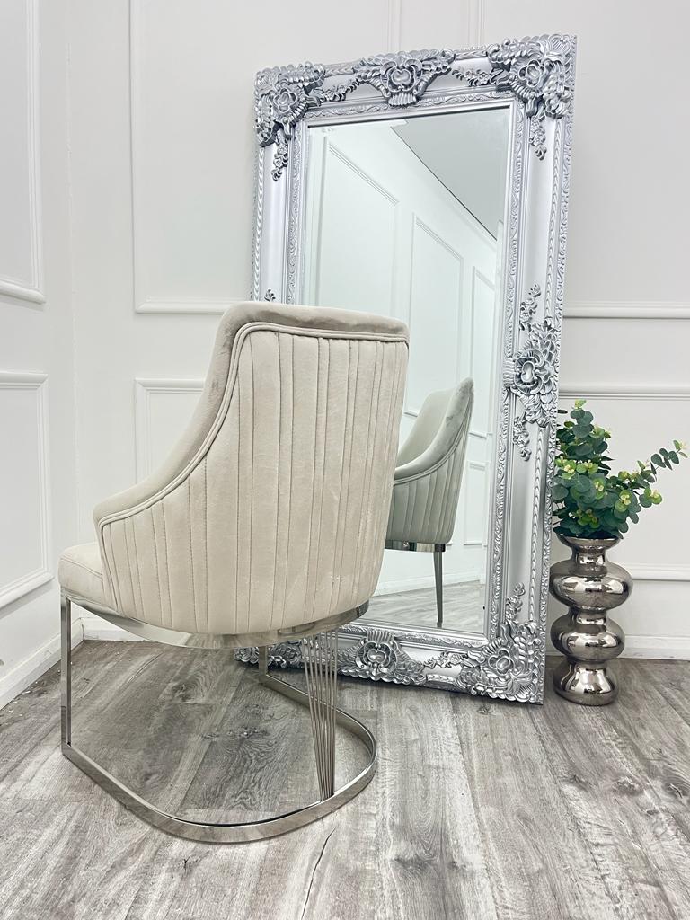 Set of 2 Chelmsford Chrome frame Velvet Dining chairs