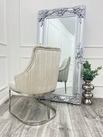 Set of 2 Chelmsford Chrome frame Velvet Dining chairs