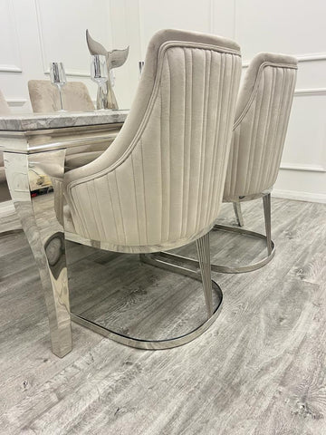 Set of 2 Chelmsford Chrome frame Velvet Dining chairs