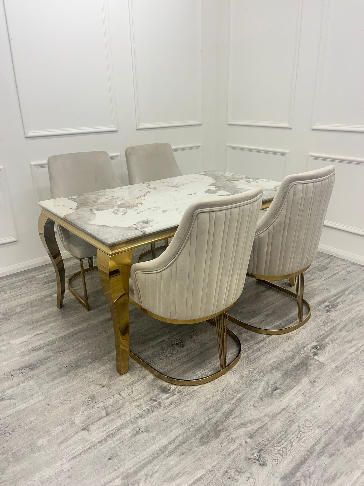 Set of 2 Chelmsford Velvet Chrome Frame Dining Chair