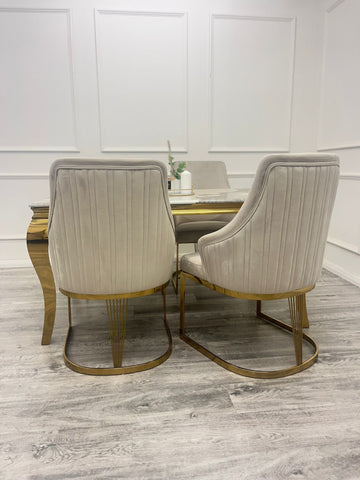 Set of 2 Chelmsford Velvet Chrome Frame Dining Chair