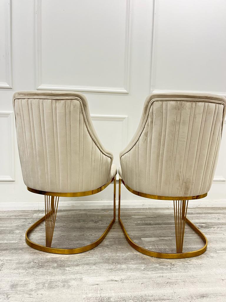 Set of 2 Chelmsford Velvet Chrome Frame Dining Chair