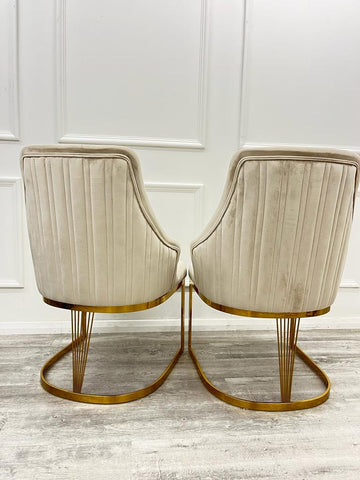 Set of 2 Chelmsford Velvet Chrome Frame Dining Chair
