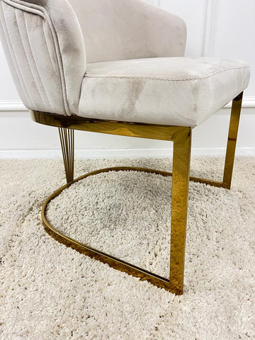 Set of 2 Chelmsford Velvet Chrome Frame Dining Chair