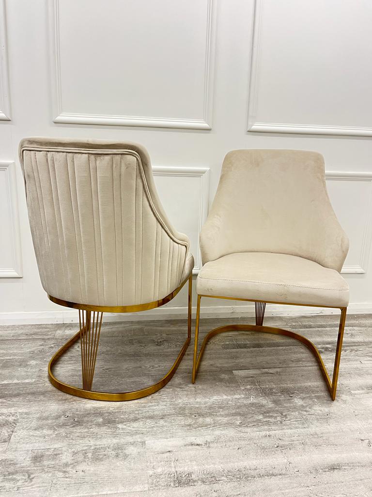 Set of 2 Chelmsford Velvet Chrome Frame Dining Chair