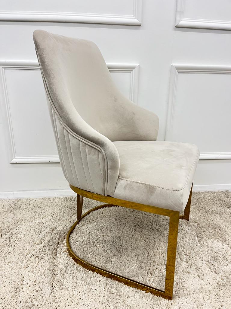 Set of 2 Chelmsford Velvet Chrome Frame Dining Chair