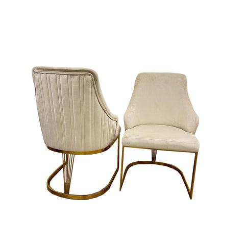 Set of 2 Chelmsford Velvet Chrome Frame Dining Chair