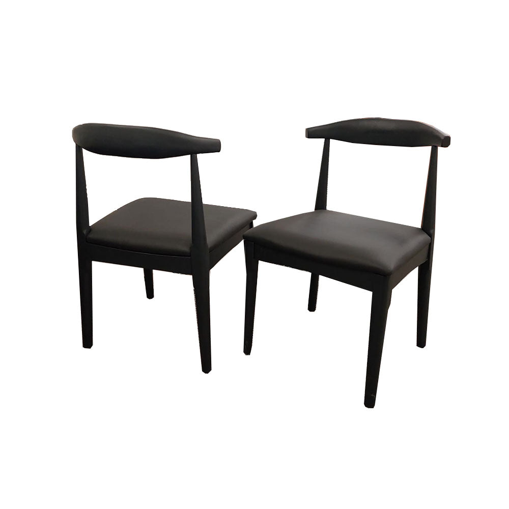 Axel 1.8 Dining Table With Set Of 4 Elsa Wooden Wishbone Chair with Matt Black Seat