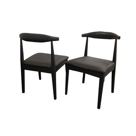 Axel 1.8 Dining Table With Set Of 4 Elsa Wooden Wishbone Chair with Matt Black Seat