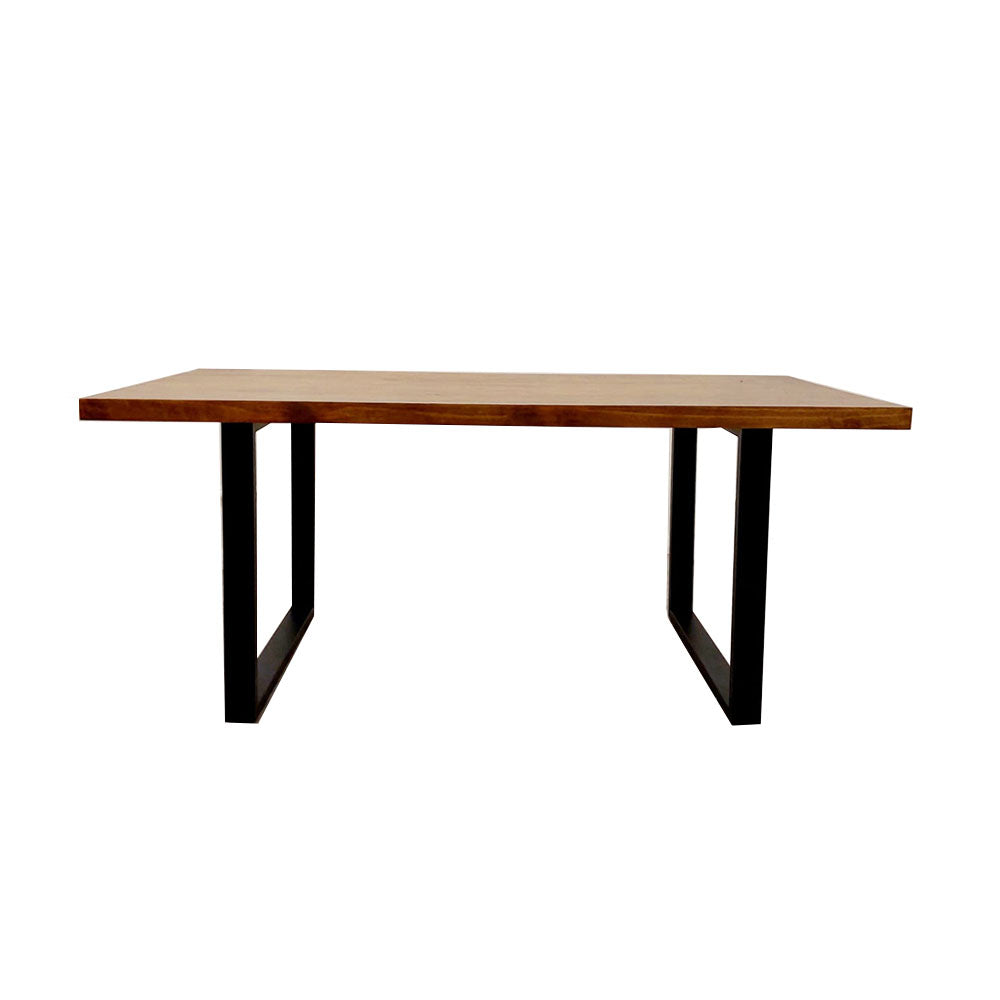 Freya 1.8 Dining Table Solid Light Pine wood with Matt Black Metal Legs