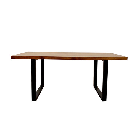 Freya 1.8 Dining Table Solid Light Pine wood with Matt Black Metal Legs