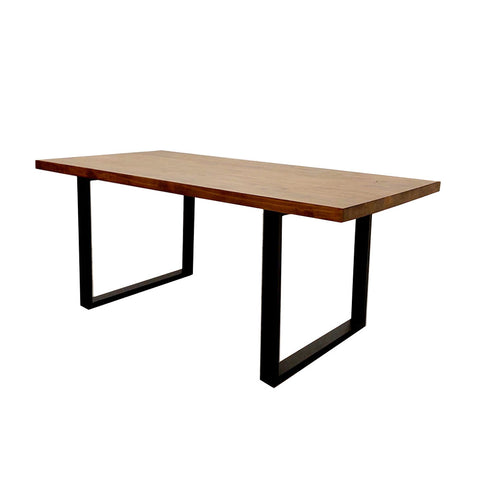 Freya 1.8 Dining Table Solid Light Pine wood with Matt Black Metal Legs