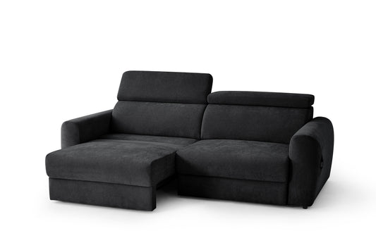 Dakota electric three-seat sofa bed with one seat extended and adjustable headrests