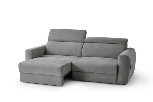 Dakota gray electric sofa bed with one seat extended