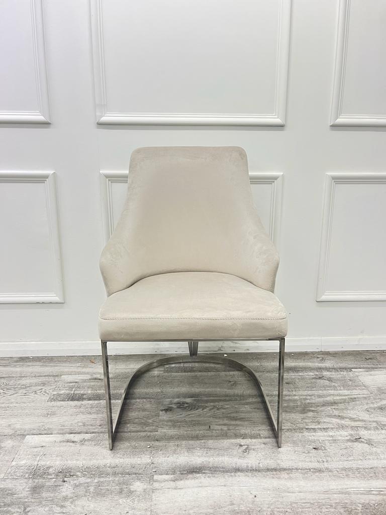 Set of 2 Chelmsford Chrome frame Velvet Dining chairs