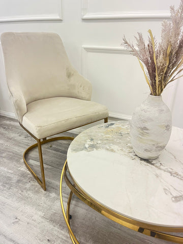 Set of 2 Chelmsford Velvet Chrome Frame Dining Chair