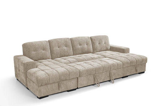 Palermo sofa bed extended into a flat sleeping surface