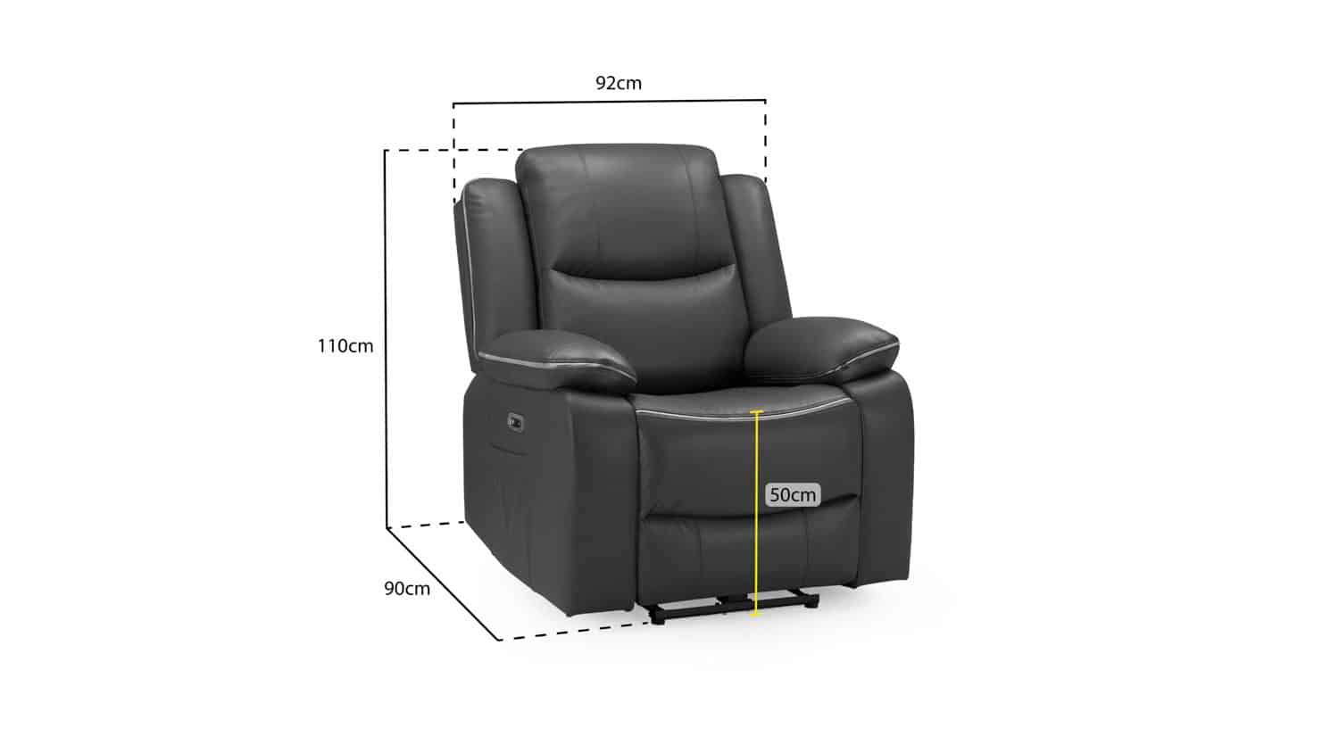 Harald Power Recliner Sofa Black Armchair